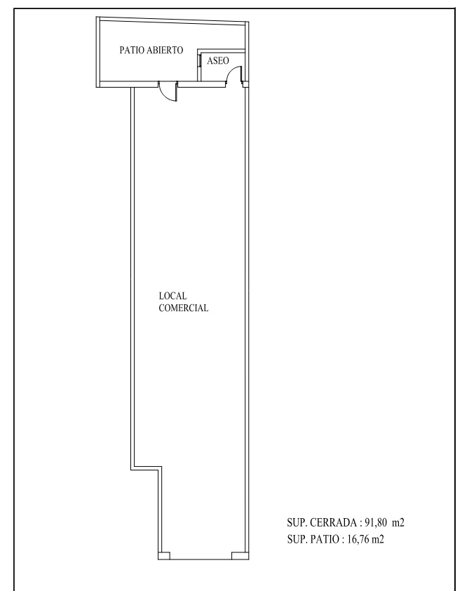 Se vende local comercial con patio